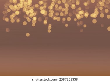 Vector abstract bokeh, golden light background.