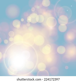 Vector abstract bokeh lights. Defocused background.