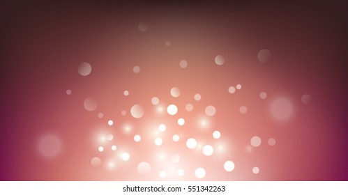 Vector abstract bokeh red background. Blurred fond. Festive defocused lights. EPS 10. Dust.  Particles. Gradient fond.