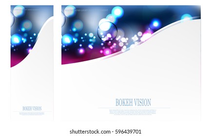 Vector abstract bokeh vision pick design template, illuminated light effect