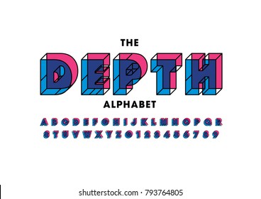 Vector of abstract bold font and alphabet