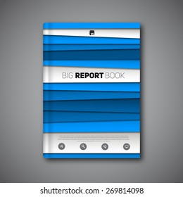 Vector abstract book or brochure, Modern design template with paper stripes