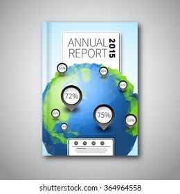 Vector abstract book or brochure, Modern design template, triangle earth 