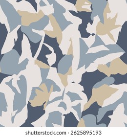 Vector abstract botanical shapes illustration seamless pattern