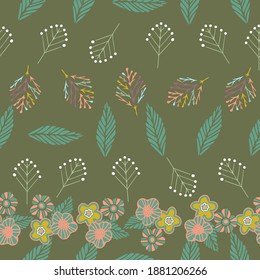 Vector abstract botanical shapes seamless pattern. Suitable for packaging, clothing, gift wrap, wallpaper, book covers and other design projects. 