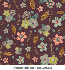 Vector abstract botanical shapes seamless pattern. Suitable for packaging, clothing, gift wrap, wallpaper, book covers and other design projects. 