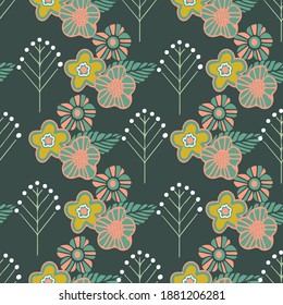 Vector abstract botanical shapes seamless pattern. Suitable for packaging, clothing, gift wrap, wallpaper, book covers and other design projects. 