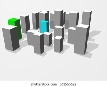 Vector abstract box town
