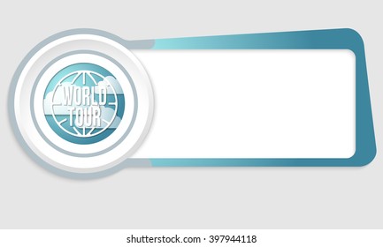 Vector abstract box for your text and globe icon
