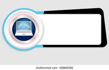 Vector abstract box for your text and laptop icon