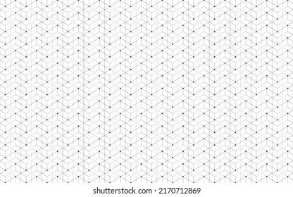 Vector abstract boxes background. Modern technology illustration with square mesh. geometric abstraction with lines and points.