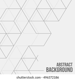 Vector abstract boxes background. Modern technology illustration with square mesh. Digital geometric abstraction with lines. Cube cell.