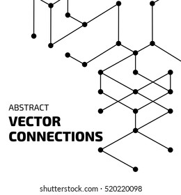 Vector abstract boxes background. Modern technology illustration with square mesh. Digital geometric abstraction with lines and points. Cube cell.