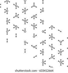 Vector abstract boxes background. Modern technology illustration with square mesh. Digital geometric abstraction with lines and points. Cube cell.