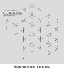 Vector abstract boxes background. Modern technology illustration with square mesh. Digital geometric abstraction with lines and points. Cube cell.