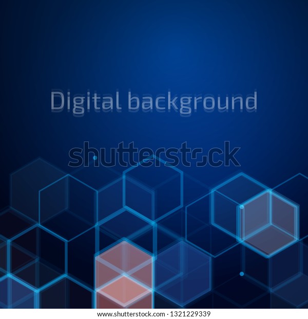 Vector Abstract Boxes Background Modern Technology Stock Vector ...