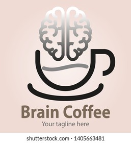 Vector abstract, brain coffee symbol