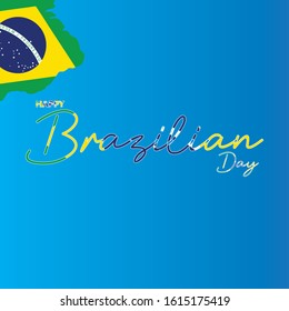 Vector Abstract Brazilian Day Template for greeting and banner.
