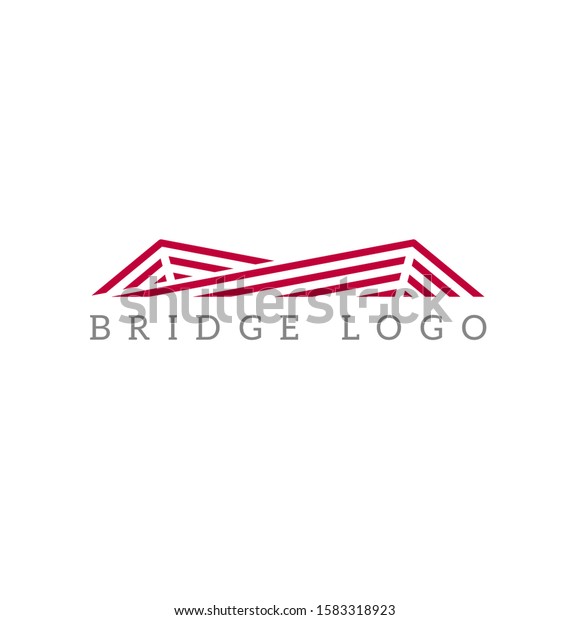 Vector abstract\
bridge logo. Design\
template.