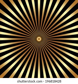 Fondo brillante abstracto del Vector con los rayos dorados