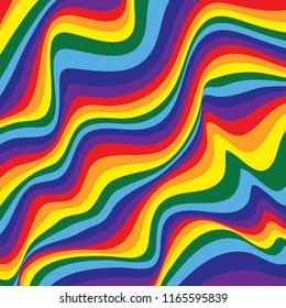 Vector abstract bright background. Rainbow waves.