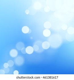 Vector abstract bright blurred background. Calm modern fond. Cool blue bokeh backdrop.