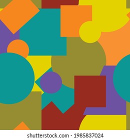 Vector abstract bright colorful block colour seamless pattern. Perfect for scrapbooking, fabric and wallpaper.