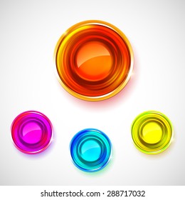 Vector abstract Bright colors abstract medals set. Modern award collection. 