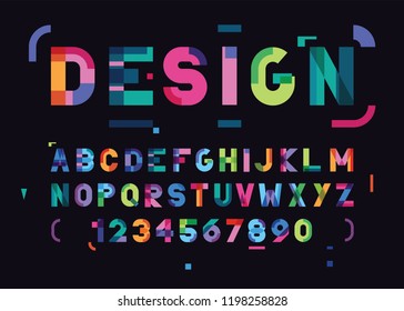 vector abstract bright font and alphabet
