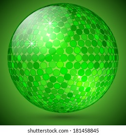 Vector abstract bright green shining crystal magic ball