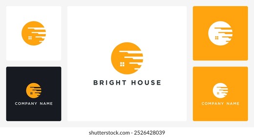 Vector abstract of bright house logo and icon template, can be used in various media easily, editable