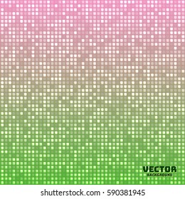 Vector abstract bright mosaic gradient green pink background