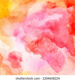 vector abstract bright red, orange, yellow, pink watercolor background for design greeting cards and invitations of wedding, birthday, Valentine s Day, mother s day and other seasonal holiday.