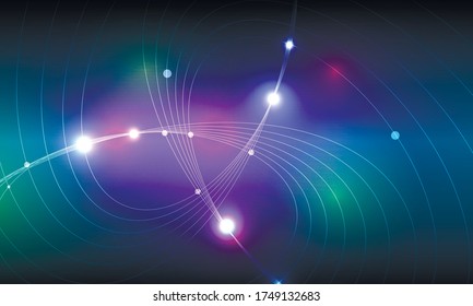 Vector abstract bright rounded lines. Space design illustration