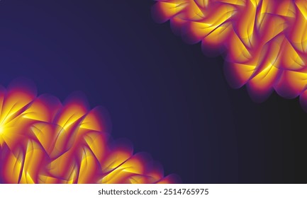 vector abstract bright wave lines, on a dark blue black background with bright violet-blue and yellow transitions.
good background or wallpaper for decoration or phone screensaver or other