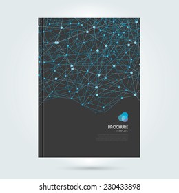  Vector abstract brochure with blue polygons 