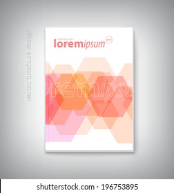 Vector abstract brochure cover design with geometric hexagonal background