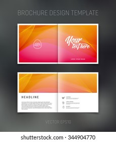 Vector abstract brochure design template. Two-page spreads. Smooth and soft backgrounds