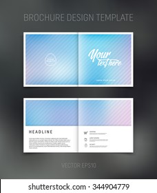 Vector abstract brochure design template. Two-page spreads. Smooth and soft backgrounds