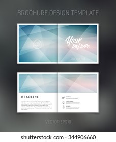 Vector abstract brochure design template. Two-page spreads. Geometric polygonal background