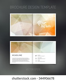 Vector abstract brochure design template. Two-page spreads. Geometric polygonal background
