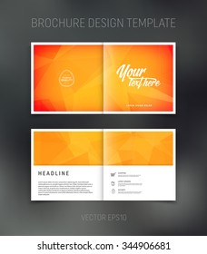 Vector abstract brochure design template. Two-page spreads. Geometric polygonal background