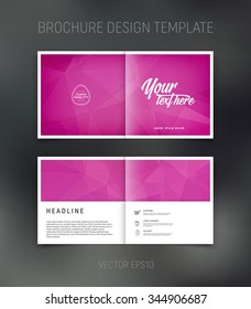 Vector abstract brochure design template. Two-page spreads. Geometric polygonal background