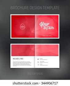 Vector abstract brochure design template. Two-page spreads. Geometric polygonal background