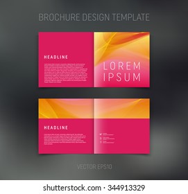 Vector abstract brochure design template. Two-page spreads. Smooth and soft background