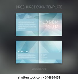 Vector abstract brochure design template. Two-page spreads. Geometric polygonal background