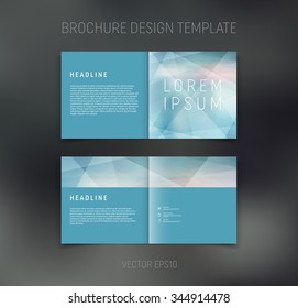 Vector abstract brochure design template. Two-page spreads. Geometric polygonal background