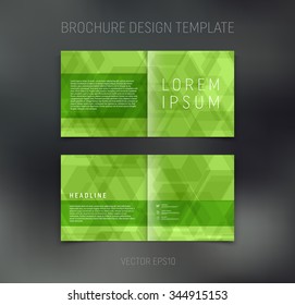 Vector abstract brochure design template. Two-page spreads. Geometric pattern