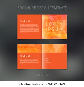 Vector abstract brochure design template. Two-page spreads. Geometric pattern