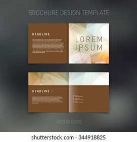 Vector abstract brochure design template. Two-page spreads. Geometric polygonal background